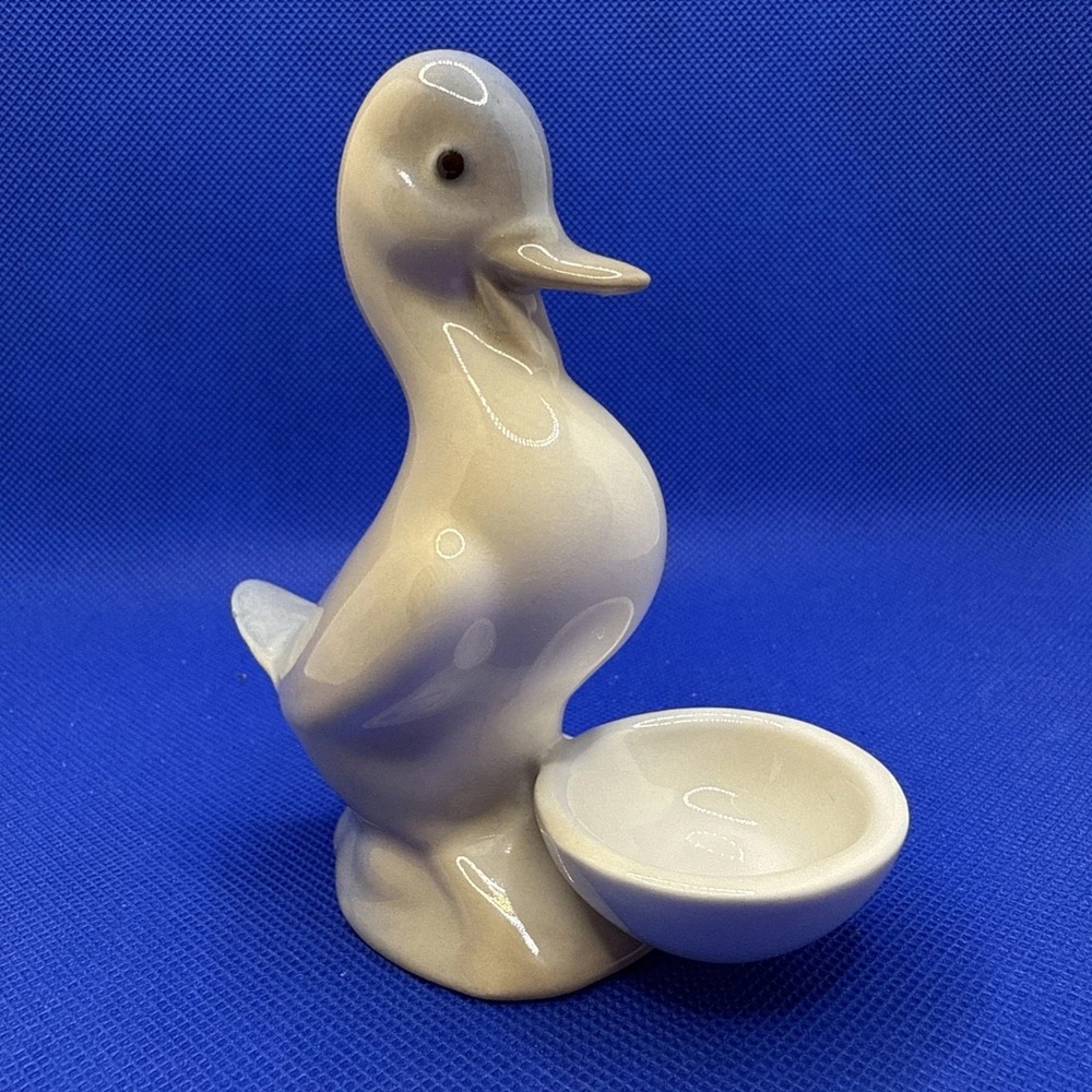 Vintage Porceval Valencia Porcelain Duck With Bowl